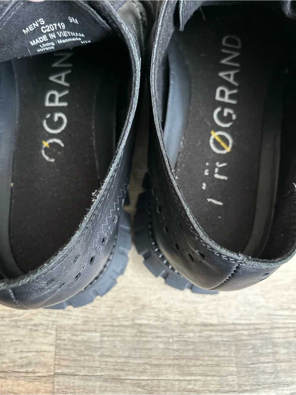 Cole Haan ZERØGRAND Wingtip Oxford Dress Shoes Black Leather Men’s Size 9